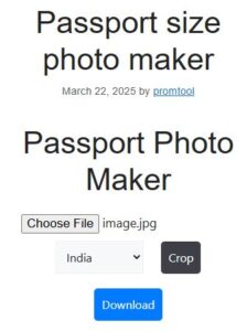 Passport size photo maker
