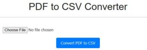 PDF to CSV Converter free