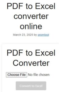 PDF to Excel converter online