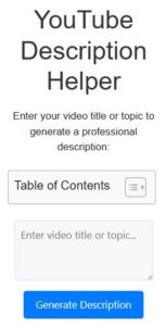 YouTube Description Helper