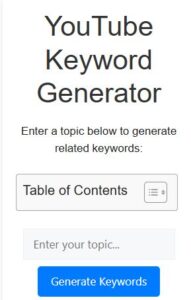 YouTube Keyword Generator