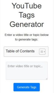 YouTube Tags Generator